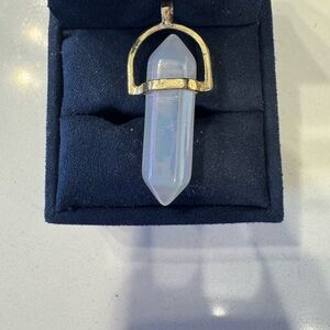 Gold and White Pendant Necklace